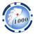 Yin Yang 1000 blau (50 st)